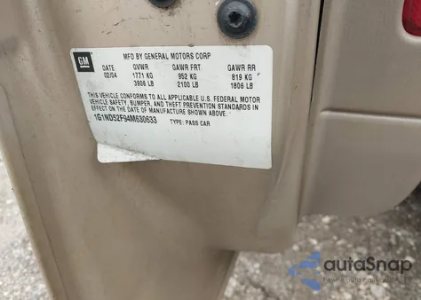 2004 Chevrolet Classic из США, поврежденный, VIN 1G1ND52F94M630633